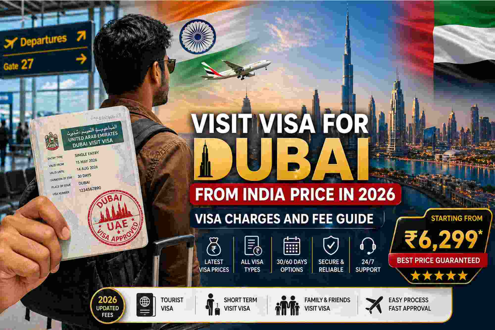 Visit Visa for Dubai from India Price in 2026 Visa Charges and Fee Guide